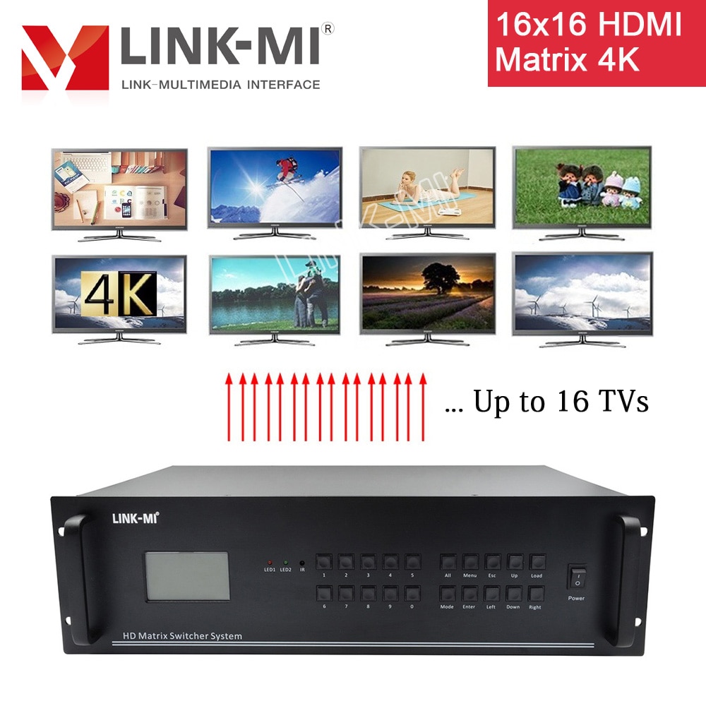 LINK-MI 16x16 4K HDMI Ʈ ó ý    12x12 12x8 8x12 8x8 HDMI DVI VGA SDI ġ й TCP/IP RS232